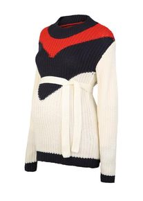MAMALICIOUS, Damen Pullover 'Sanna', Nachtblau / Rot / Naturweiß