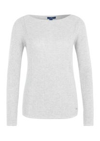 Tom Tailor, Damen Strickpullover mit Lochstrickmuster, Graumeliert