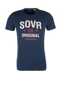 s.Oliver RED LABEL, Herren T-Shirt, Marine / Rostrot / Weiß