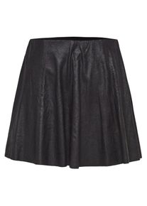 Only, Damen Raulederlook-Rock, Schwarz