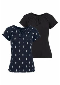 Vivance, Damen Shirts, Dunkelblau / Schwarz