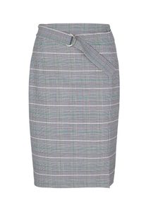 s.Oliver BLACK LABEL, Damen Skirt, Nachtblau / Gr&uuml;n / Wei&szlig;