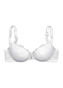 Lascana, Damen Push-up-BH mit Stickereispitze und herausnehmbaren Kissen, Weiß