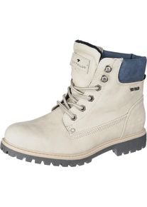Tom Tailor, Damen Stiefeletten, Taubenblau / Offwhite