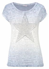 Cheer, Damen T-Shirt, Hellblau / Silber / Weiß