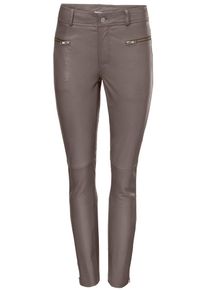 Heine, Damen Lederhose, Taupe