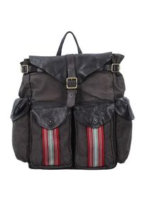 Campomaggi, Damen Rucksack, Anthrazit / Rot / Schwarz / Wei&szlig;
