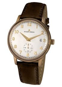 Jacques Lemans, Herren Uhr 'Retro Classic', Schoko / Gold / Perlwei&szlig;