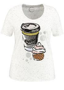 SAMOON, Damen T-Shirt, Weißmeliert
