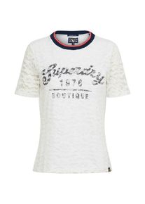 Superdry, Damen TShirt 'ELSWORTH LACE GRAPHIC ', Weiß