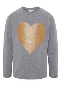name it, M&auml;dchen Sweatshirt, Goldgelb / Graumeliert