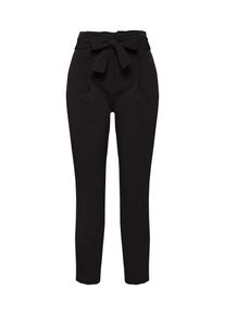 Dorothy Perkins, Damen Hose 'TIE WAIST TROUSER', Schwarz