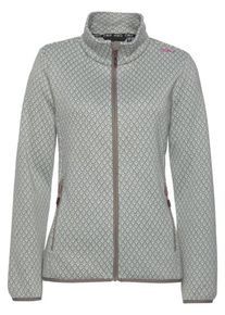 CMP, Damen Strickfleecejacke, Grau / Greige / Dunkelpink