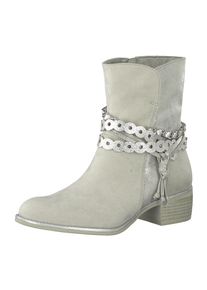 Marco Tozzi, Damen Stiefelette mit Flecht-Detail, Grau / Silbergrau