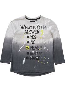 Blue Seven, Langarmshirt, Zitrone / Hellgrau / Dunkelgrau / Wei&szlig;