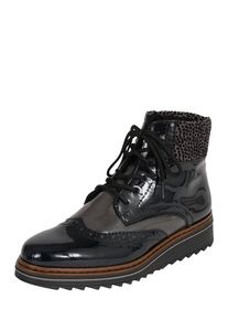 Rieker, Damen Schn&uuml;rstiefel in Lack-Optik, Schwarz