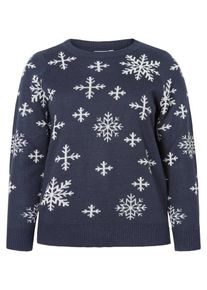 JUNAROSE, Damen Pullover, Navy / Wei&szlig;