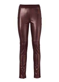 Heine, Damen Bodyform-Lederimitathose, Dunkelrot