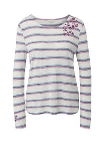 Tom Tailor, Damen Shirt, Rauchblau / Lila / Schwarz / Weiß