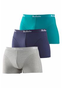 Buffalo, Herren Boxer (3 Stck.), Blau / T&uuml;rkis / Grau