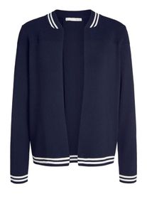 Oui, Damen Strickjacke, Nachtblau / Weiß