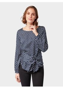 Tom Tailor, Damen Bluse, Navy / Weiß