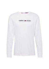 Tommy Jeans, Herren Langarmshirt 'TJM SMALL TEXT LONGSLEEVE', Nachtblau / Weiß