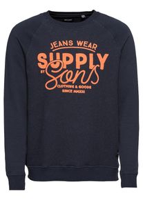 Only & Sons Only & Sons, Herren Sweatshirt 'onsJERMAINE RAGLAN SWEAT', Dunkelblau / Orange