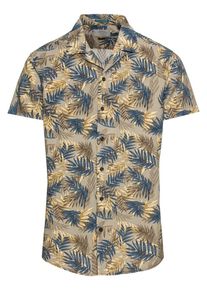 Jack & Jones JACK & JONES, Herren Hemd 'JORKAHULA', Dunkelbeige / Blau / Goldgelb