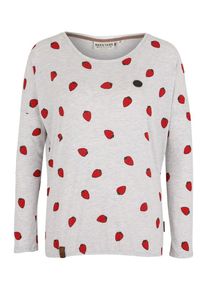 Naketano, Damen Langarmshirt 'Impulse of the spirit', Grau / Rot