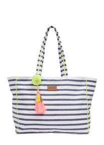 Codello, Damen Tasche 'STRIPES SHOPPER', Navy / Weiß