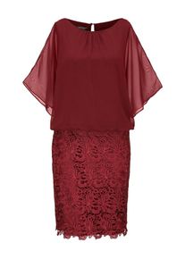 Apart, Damen Kleid aus Chiffon und Spitze, Rotviolett