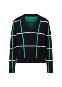 ONE MORE STORY, Damen Pullover, Smaragd / Altrosa / Schwarz