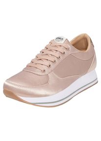 Only, Damen Sneaker, Graumeliert / Hellpink