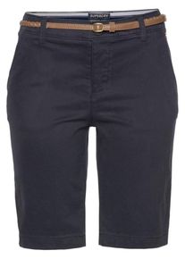 Superdry, Damen Bermudas 'City', Nachtblau / Braun