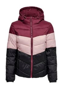 Only, Damen Steppjacke, Pink / Weinrot / Schwarz