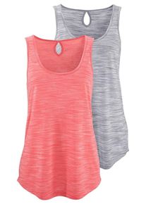 Beach Time, Damen Tanktops (2 Stück), Grau / Lachs