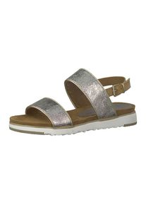 Marco Tozzi, Damen Sandalen, Hellbraun / Silber / Wei&szlig;