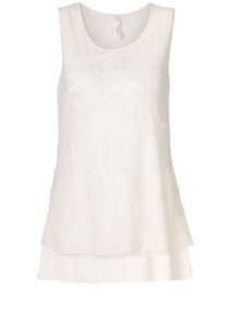 sheego Style, Damen Longtop, Creme / Elfenbein / Naturweiß