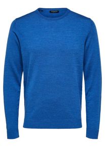 Selected Homme, Herren Pullover 'SHDTOWER MERINO CREW NECK NOOS', Blau