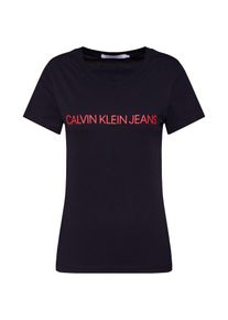 Calvin Klein Jeans, Damen T-Shirt 'INSTITUTIONAL LOGO', Rot / Schwarz