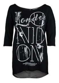Trueprodigy, Damen Shirt 'London Let's Go', Schwarz / Weiß