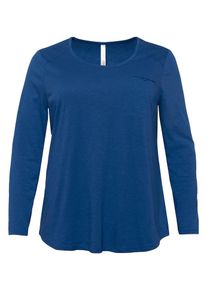 sheego Casual, Damen Langarmshirt, Blau