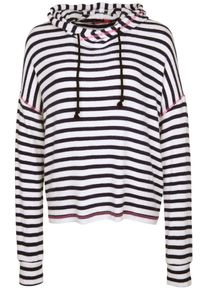 miss goodlife, Damen Hoodie 'Soft Stripes', Kobaltblau / Weiß