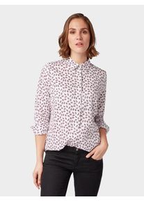 Tom Tailor, Damen Bluse, Rotviolett / Wei&szlig;meliert