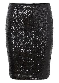 Véro Moda VERO MODA, Damen Paillettenverzierter Rock, Schwarz