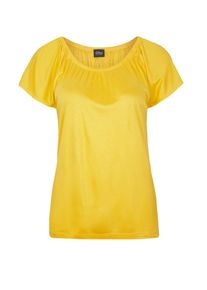 s.Oliver BLACK LABEL, Damen Fließendes Interlock-Shirt, Gelb