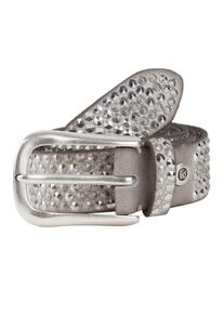 B.belt Handmade In Germany, Damen Nieteng&uuml;rtel, Silbergrau
