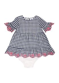GAP, Mädchen Kleid mit Karomuster, Schwarz