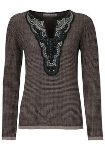 Heine, Damen Rundhalspullover, Braun / Taupe